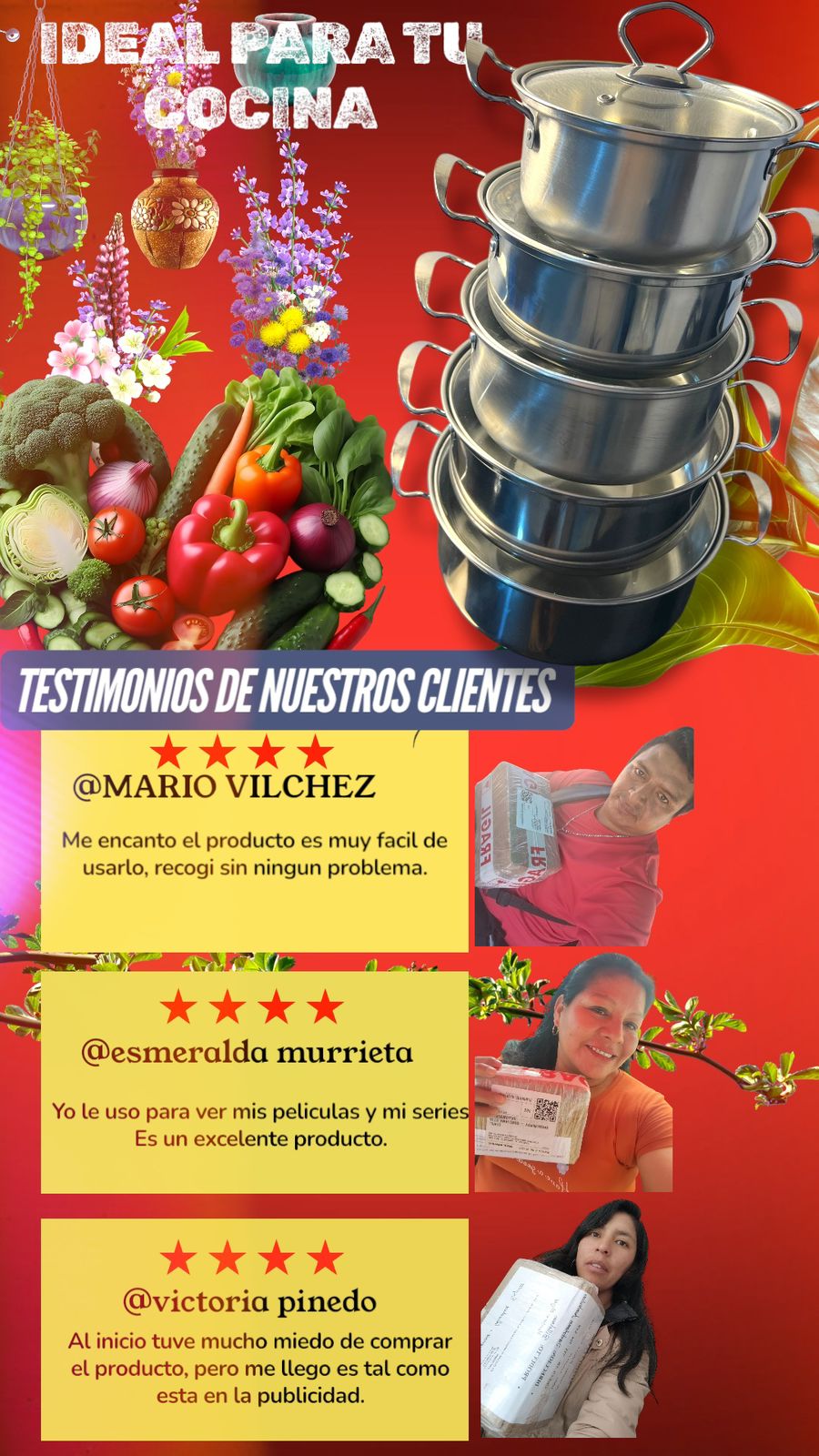 SET DE OLLAS CON TAPA - 5 PIEZAS