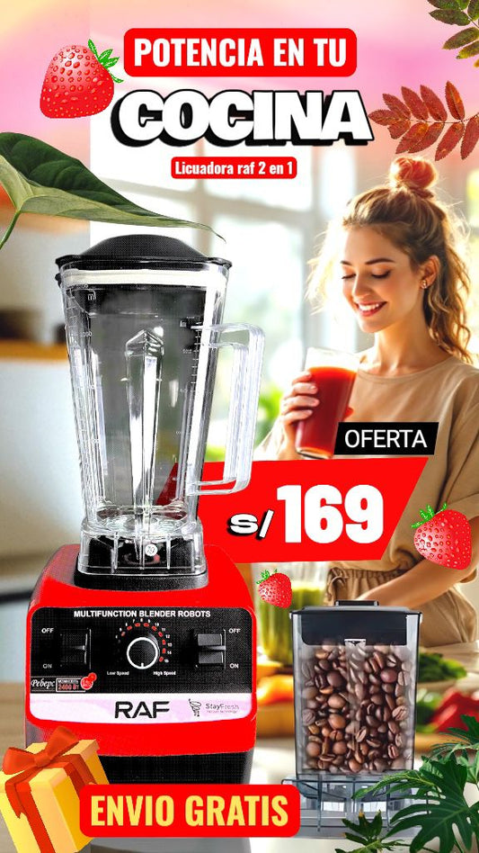 LICUADORA RAF 2 en 1 de 2400W