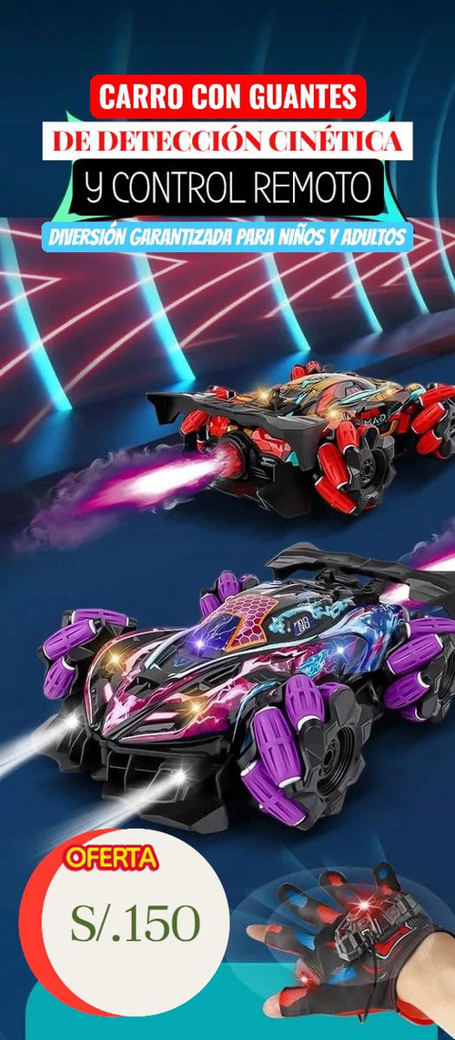 CARRO CON GUANTES DE DETECCION CINETICA Y CONTROL REMOTO
