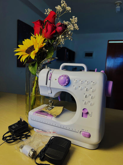MÁQUINA COSER MULTIFUNCIONAL PORTÁTIL ELÉCTRICA 12PUNTADAS
